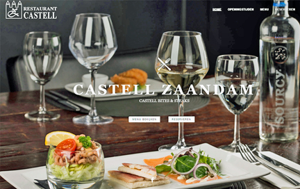 Website van Restaurant Castell, gebouwd door XSOnline